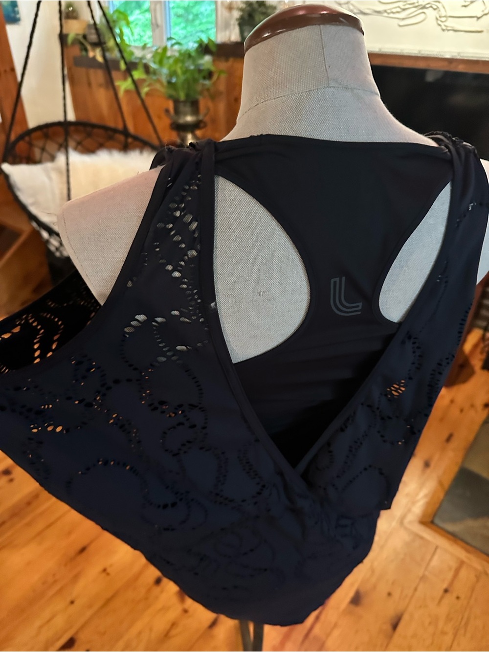 lululemon athletica Black Laser-Cut Racerback dress or swimsuit cover up